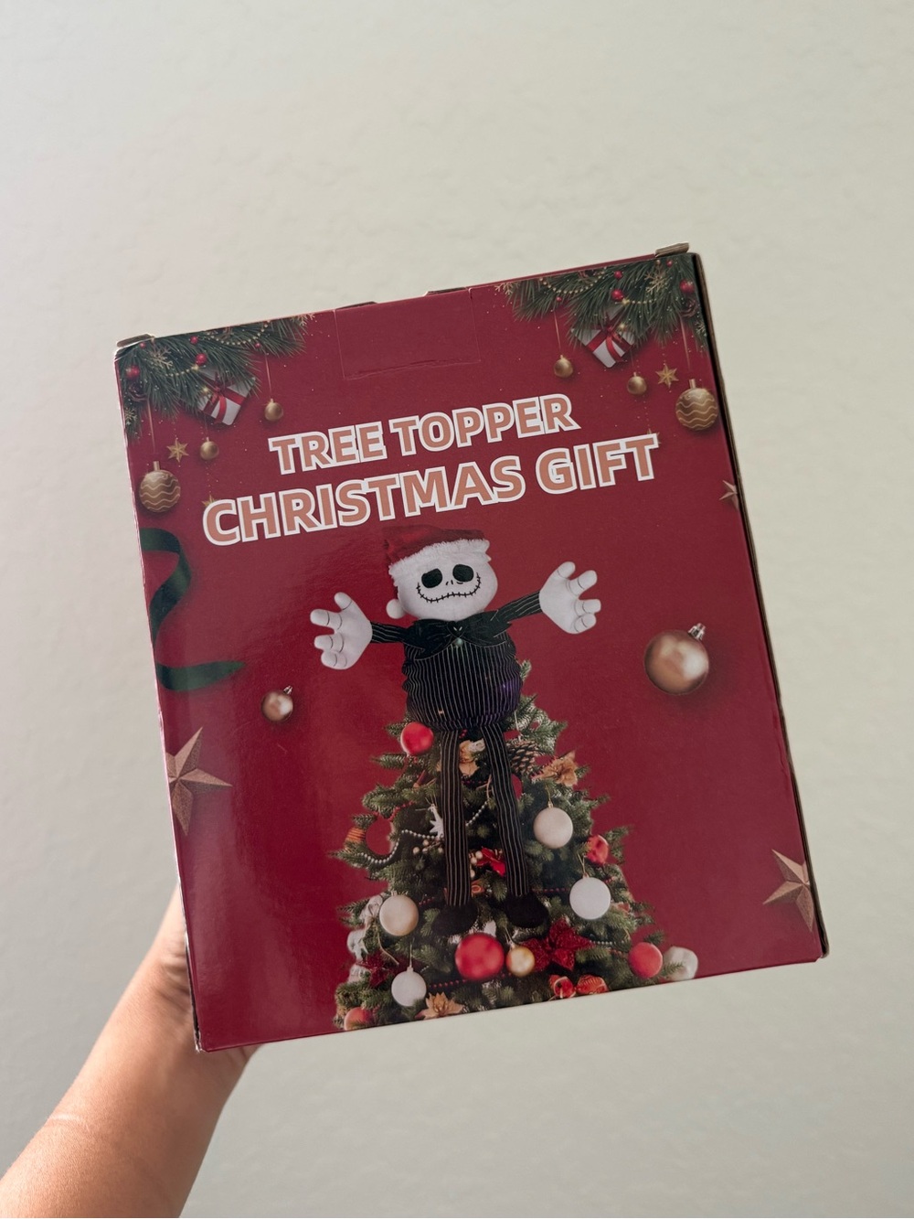 Jack Skellington Style Holiday Plush Tree Topper Hugger - NIB NEW